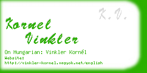 kornel vinkler business card